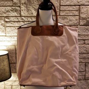 J Jill Pale Cream  Leather Tote